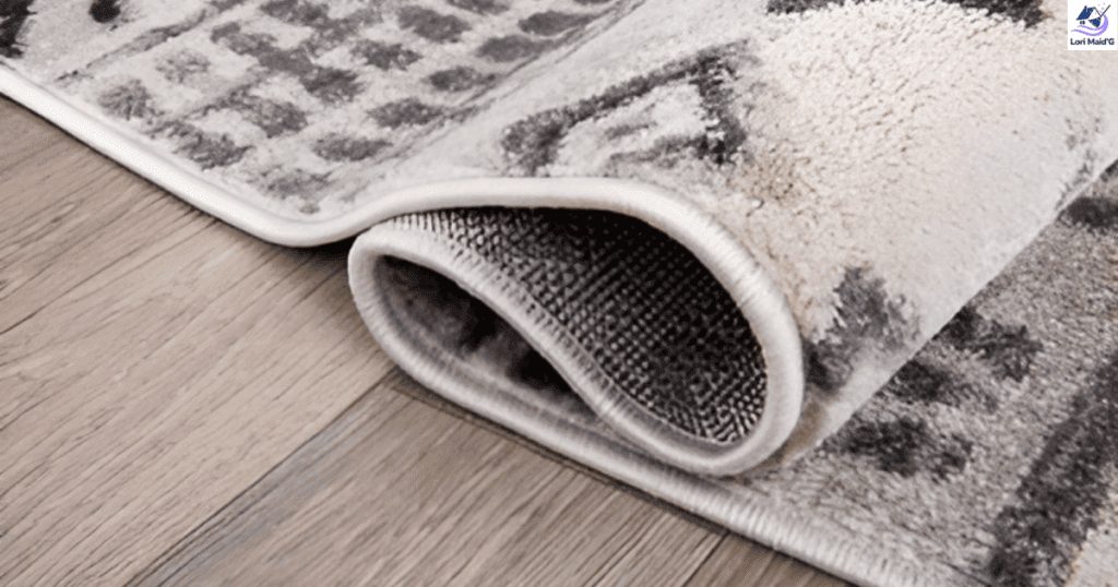 How to clean an area rug on a hardwood floor.